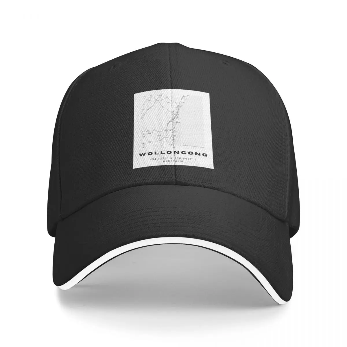 Wollongong Coordinates Australia Cities Artwork Stylish Map Art Design Baseball Cap Trucker Cap foam party Hat Caps Male Women's