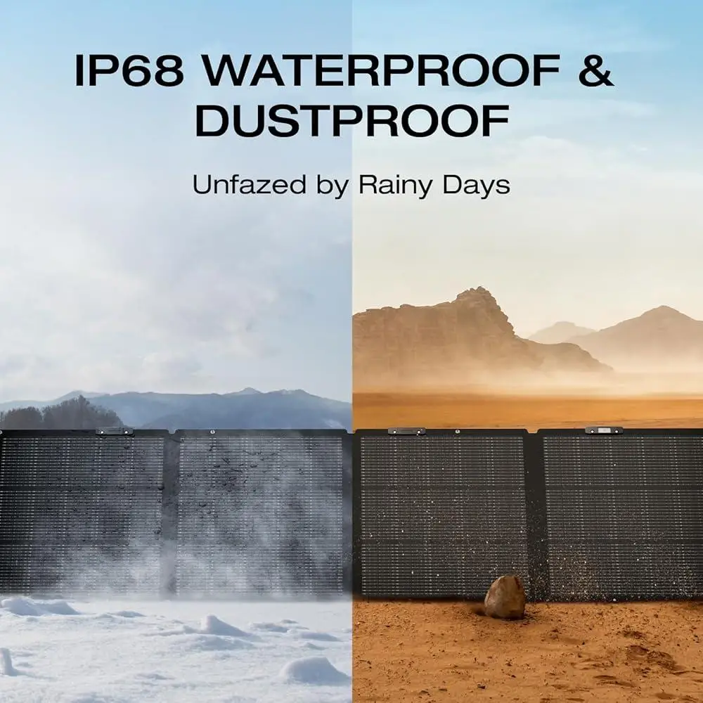 220W Portable Solar Panel High Efficiency N-Type Solar Cells Foldable Durable Lightweight Adjustable Angle IP68 Waterproof