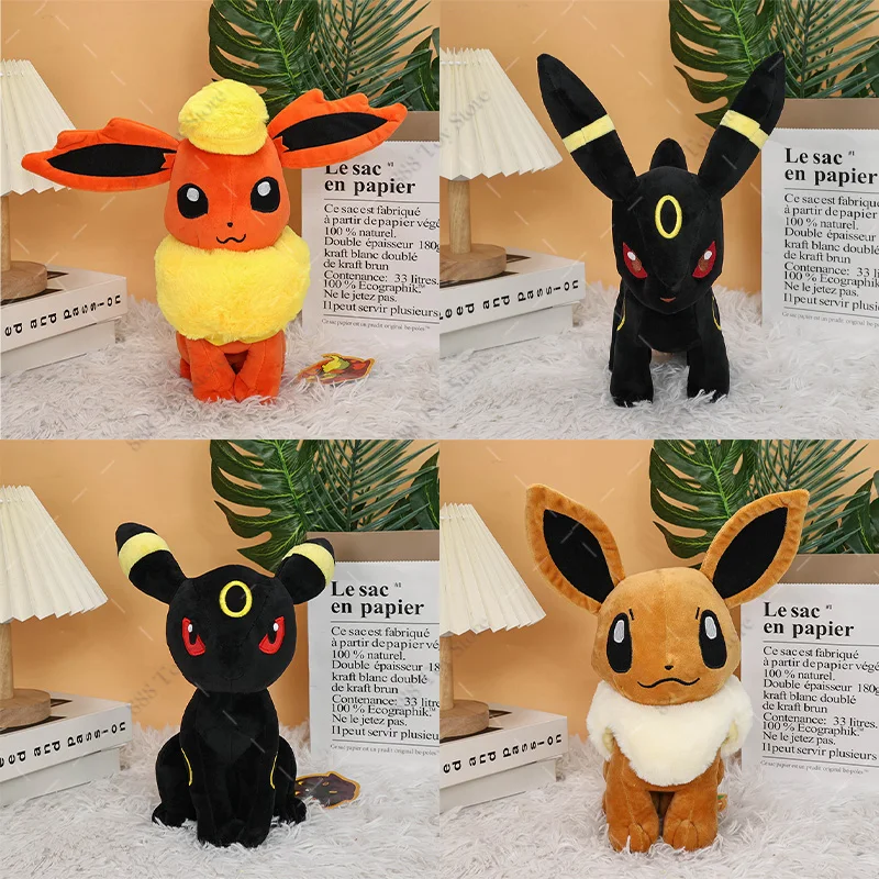 Pokemon Plush Shiny Umbreon Eevee Sylveon Flareon Soft Stuffed Animals Big Size Peluche Dolls Toys Children's Birthday Gifts