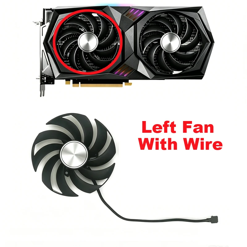 95MM PLD10010S12HH 4Pin GPU Cooling Fan Replacement Compatible With MSI RTX3050 RTX3060 RTX3060Ti GAMING X Graphics Card Cooler