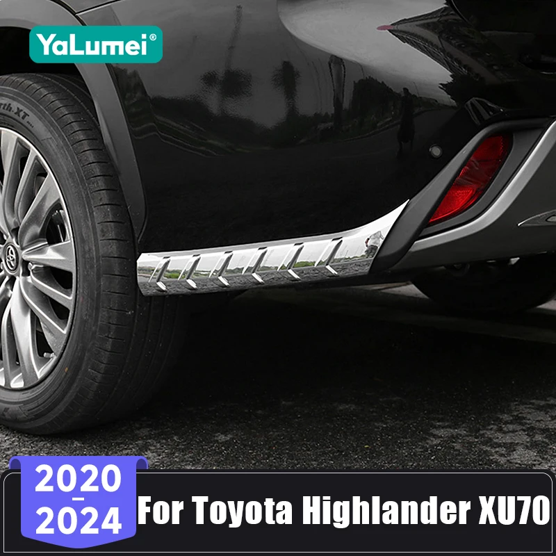 

For Toyota Highlander XU70 Kluger Hybrid 2020 2021 2022 2023 2024 ABS Car Rear Bumper Side Protective Cover Decoration Sticker