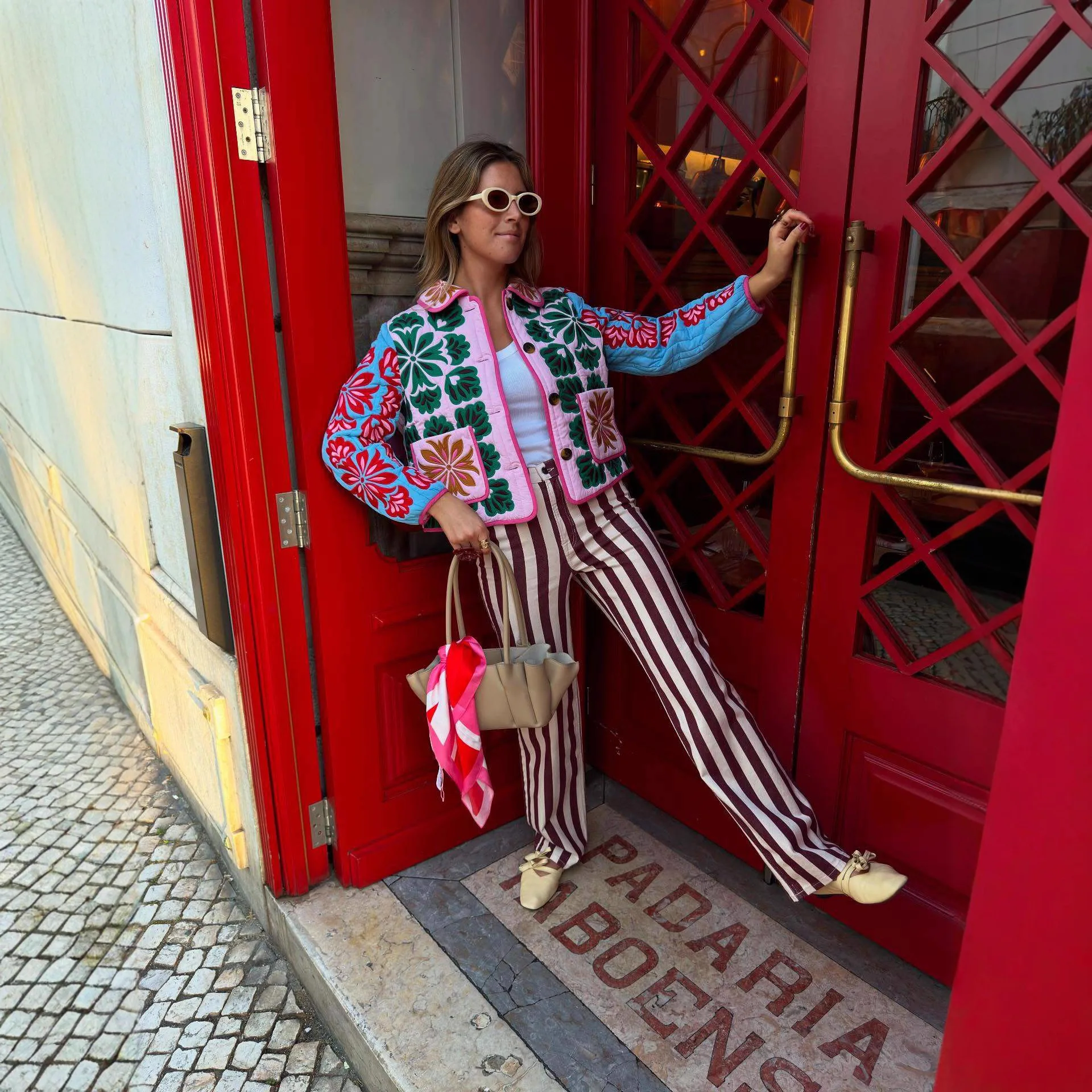 

Women's Fashion Print Panelled Quilted Cotton Jacket Long Sleeve Pocket Cardigan Coat Autumn Winter Daily Casual Outerwear