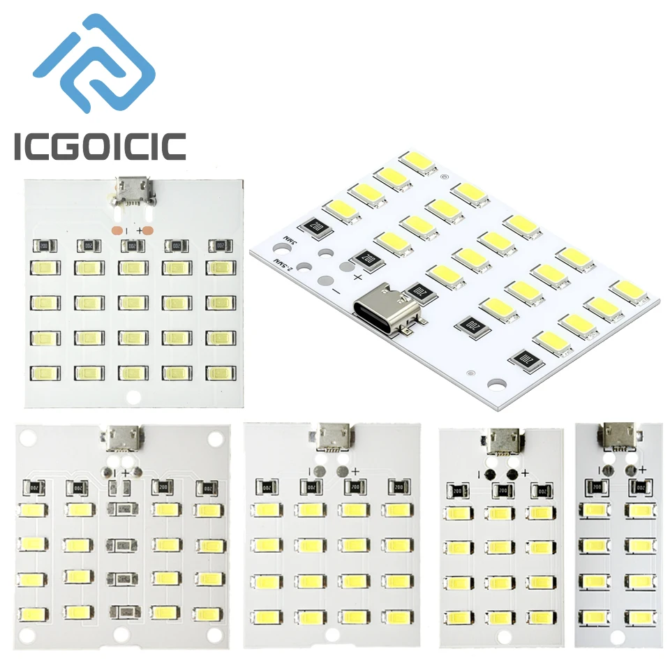 

5730 Светодиодная панель SMD 5 В 450 мА с питанием от микро USB для аварийного ночного светильника, мобильного зарядного устройства