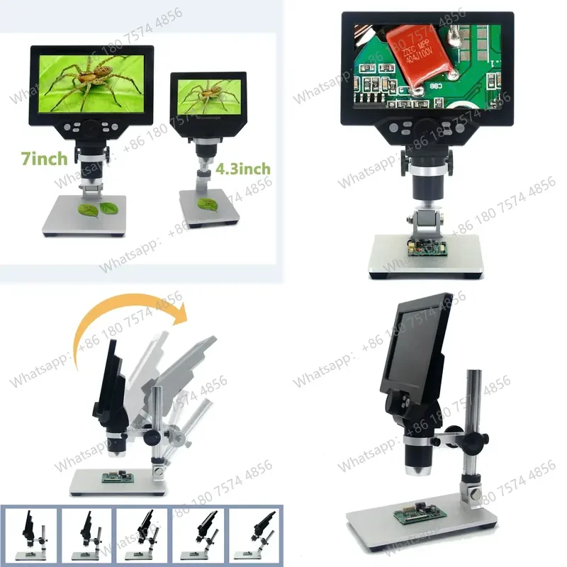 for Ultra Clear 7 Inch 1200X Digital Microscope 12MP Electron Microscope for Mobile Phone Repair