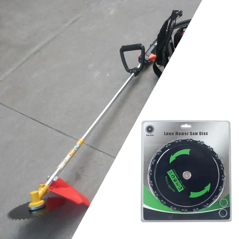 Black Steel Lawn Mower Saw Disc Powerful Brush Cutter Blade for Trimming Shrubs and Trees