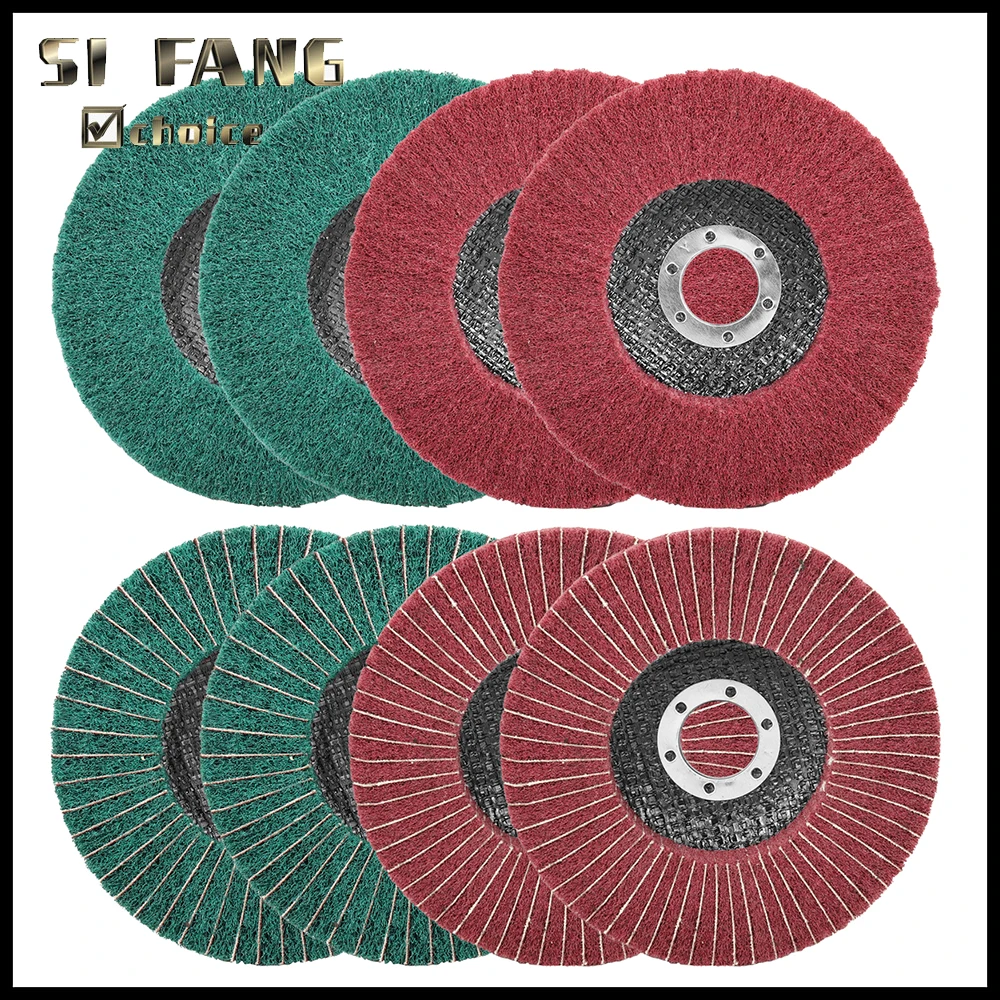4.5Inch Nylon Fiber Flap Polishing Wheel Non-woven Grinding Metal Wood Disc Abrasive Disks 1/2/5pcs