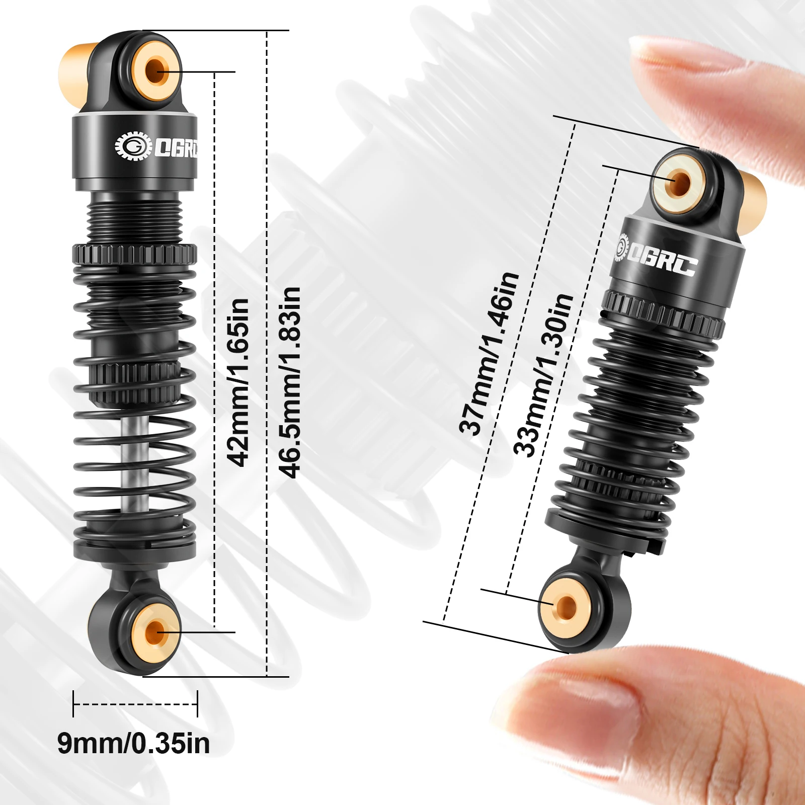 OGRC Double Spring Big Bore Oil Shock Absorber for Axial 1/24 SCX24 AX24 Upgrade Parts
