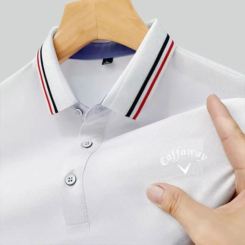 Men's breathable hot selling T-shirt, business casual POLO shirt, summer fashion short sleeved golf sports top image 2