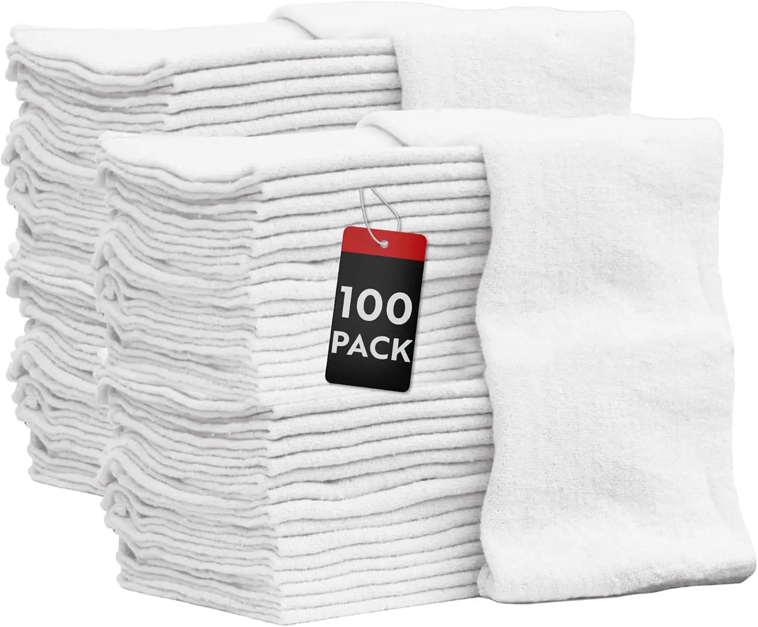 

Shop Towels 100 Pack Bulk Rags 100% Cotton Commercial Grade 14x14 Lint Free Absorbent Reusable for Auto Mechanic Garage
