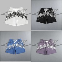 Men's new cotton shorts training jogging sports shorts summer running fitness loose Wolf head home casual pants