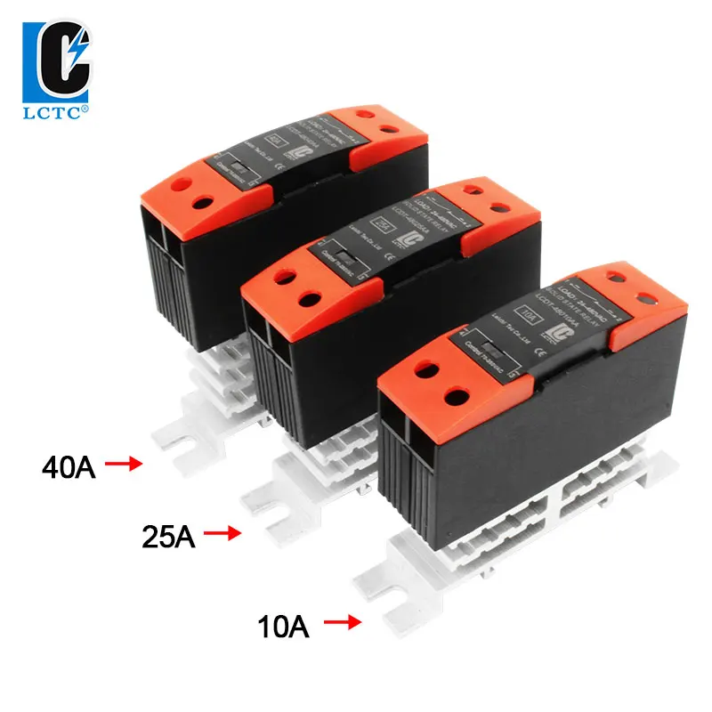 LCTC 10A 25A 40A DIN Rail Solid State Relay Single Phase SSR With Heatsink DC Control AC/ AC Control AC/ DC Control DC