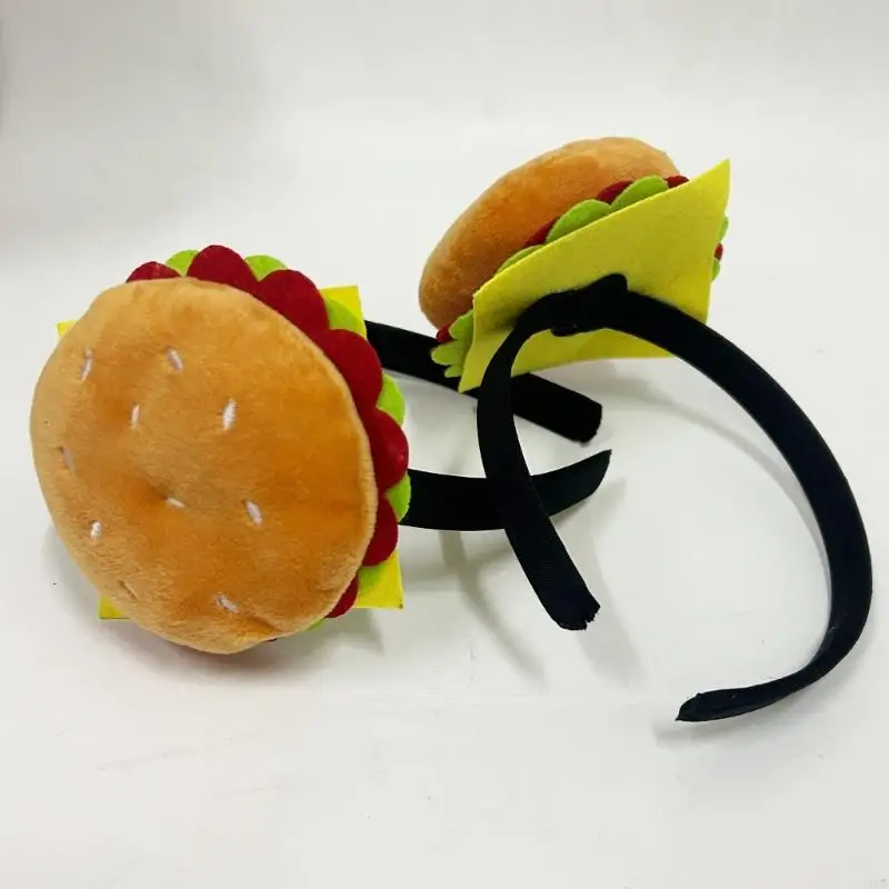 Funny Hamburger Hairhoop Roleplay Accessory Hairband with Simulation Design For Costume Event Holiday Party Dressingup  view 5