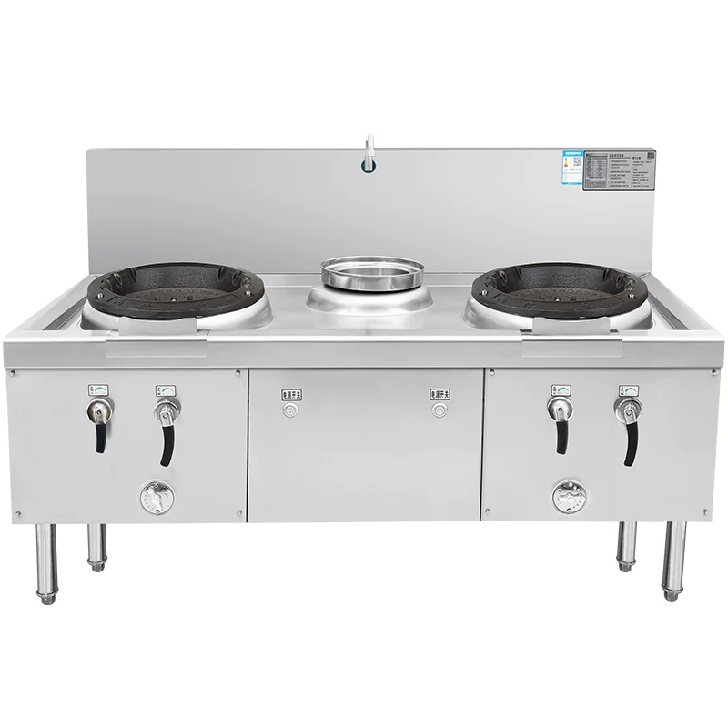 HELAXEN Commercial Energy-Saving High-Flame Gas Stir-Fry Stove-Stainless Steel Easy Cleaning Low Pressure Flameout Protection