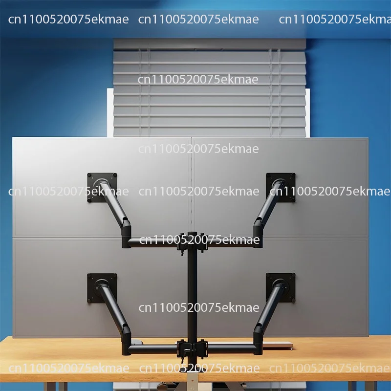 Quad Monitor Stand For 17-32 Inch Screens, Desktop Height Adjustable Telescopic Arm For Computer E-Sports