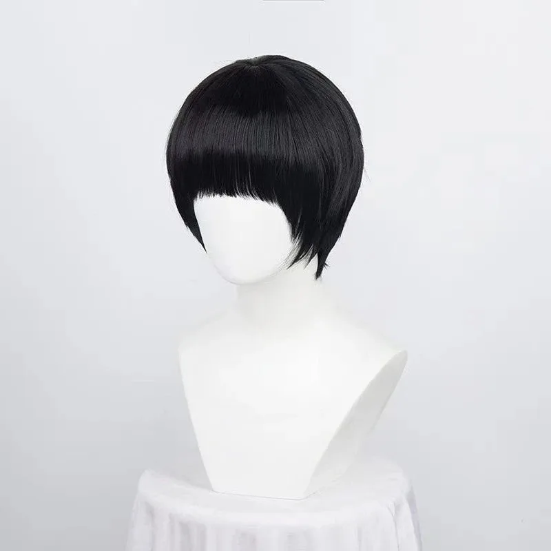 Cyhokage ninja rock lee peruca cosplay sintética curta reta peruca anime coser comer fibra resistente peruca de alta qualidade parte do dia das bruxas