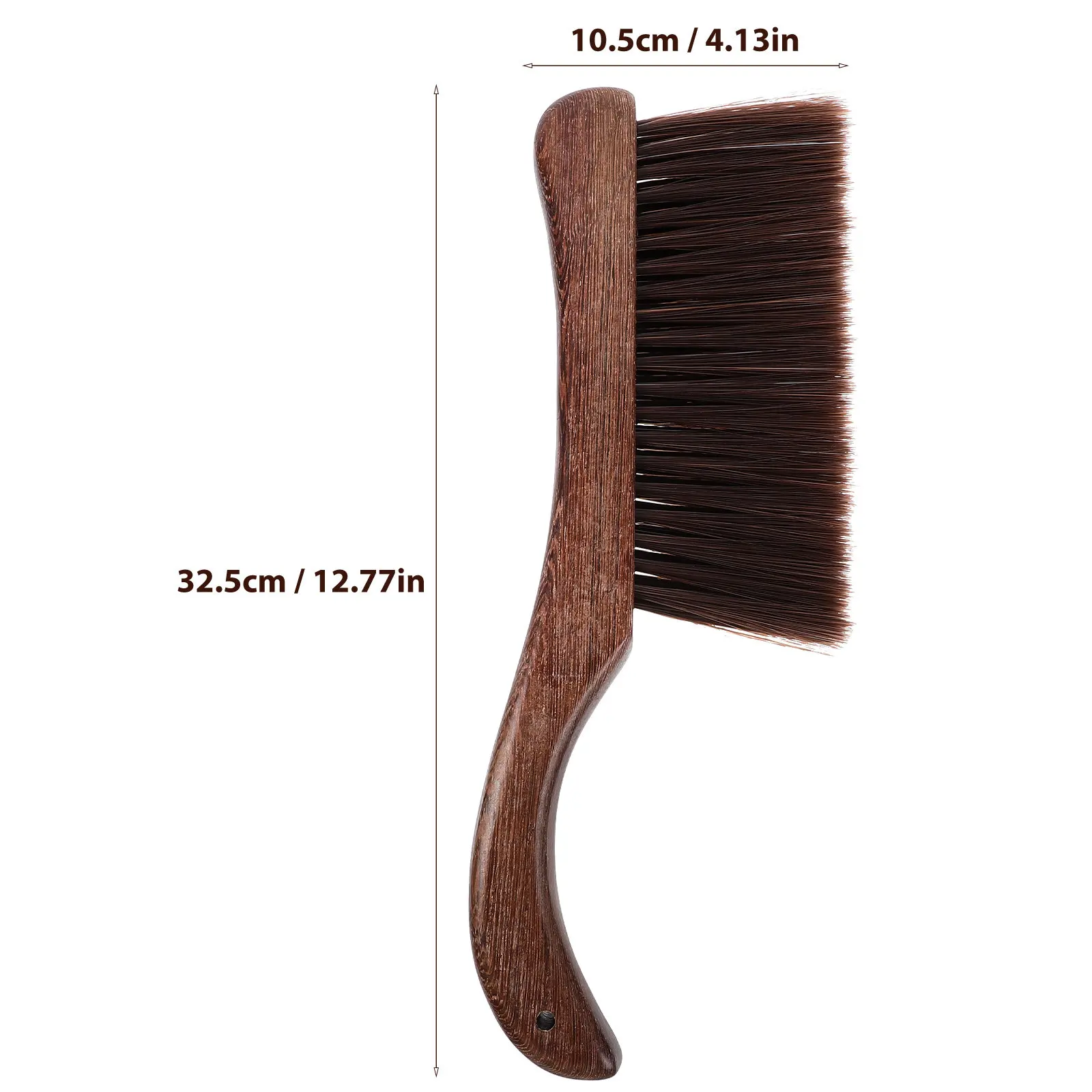 Wooden Bench Dust Brush Soft Horse Hair Bristles Handheld Cleaner for Sofa Car Bed Fireplace