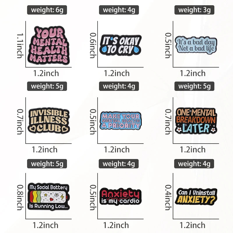 Love Social Battery Avoid Anxiety Women Make History Club Enamel Badge Punk Pins jewelry Gift Cartoon Letter Metal Pin Rainbow