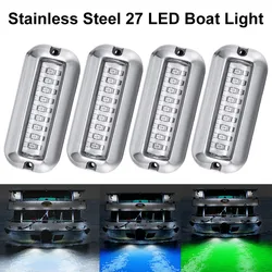 27 LED Stainless Steel Marine Navigation Light 50W Underwater Pontoon For Boat IP68 Waterproof Yachting Ship Fishing Night Lamp