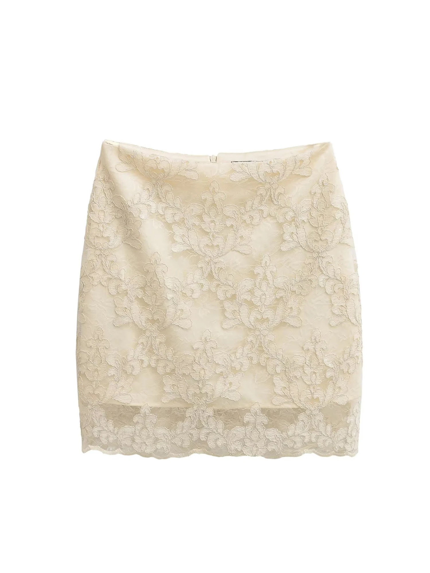 Women Apricot Mini Wrap Skirt 2000s Vintage Korean Style Y2k Gyaru A-line Lace Skirt Harajuku High Waist Skirts Clothes Spring