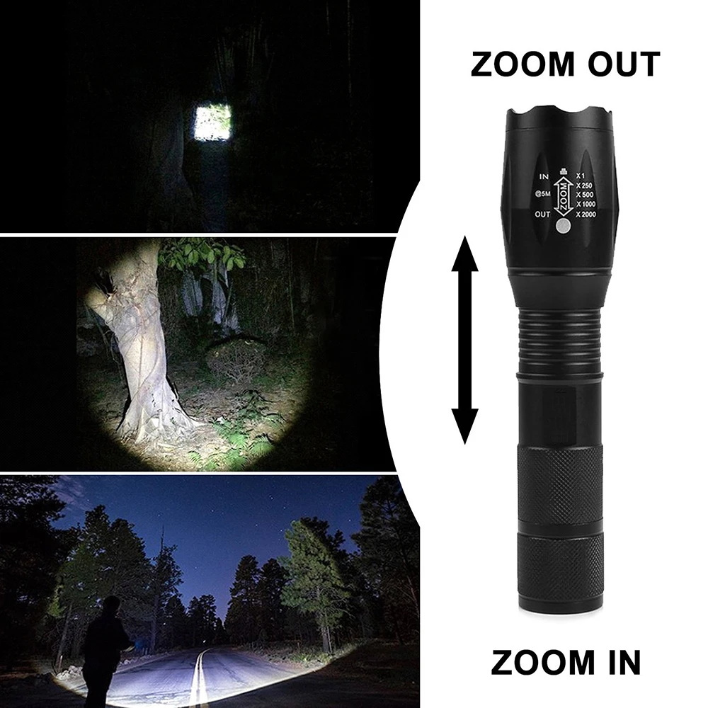 ZK30 Dropship Q250 TL360 TVI 8000LM LED Bike Bicycle Flashlight Light Q5 3000LM Zoomable Focus Torch Lamp Light Tactical Lantern