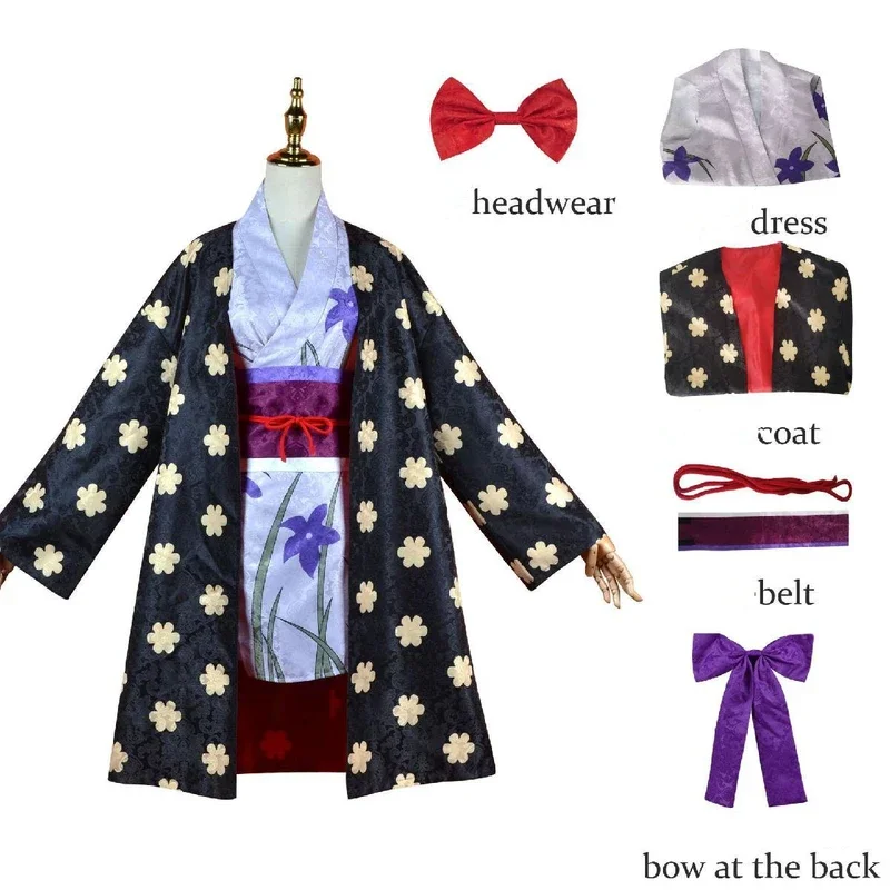 Anime One Piece Miss Allsunday Nico Robin Costume Cosplay donna Kimono abiti Halloween Carnival Suit