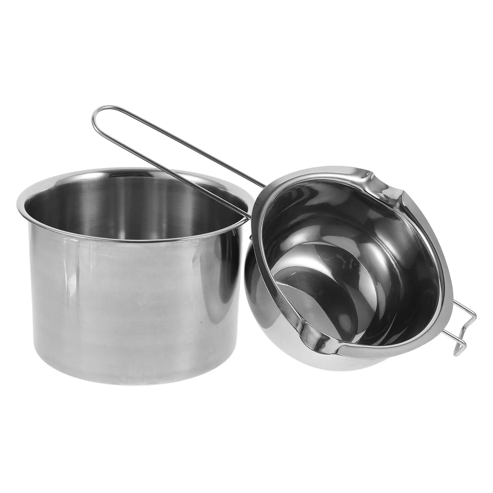 2Pcs Stainless Steel Wax Melting Pot DIY Making Kit Multi-Use Melting Bowl with Handle for Wax Butter Chocolate