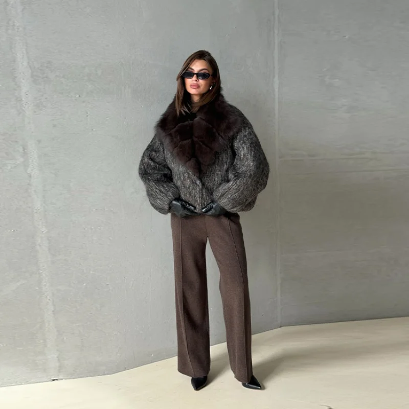 

Vintage Stylish Jacket Casual-chic Cozy Warm Elegant Thick Female Faux Fur Coats Loose Fall Winter Women Daily Street Wear