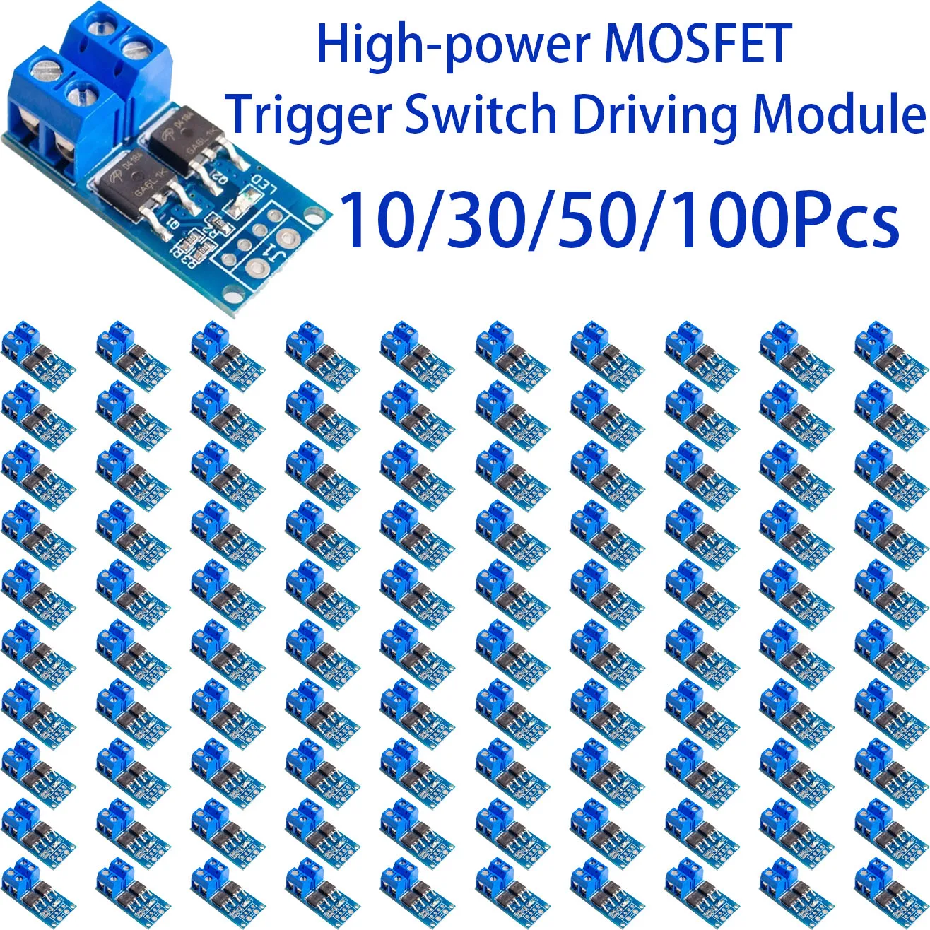10~100Pcs High Power MOSFET Field Effect Transistor Trigger Switch Drive Module PWM Adjustable Electronic Switch Control Board