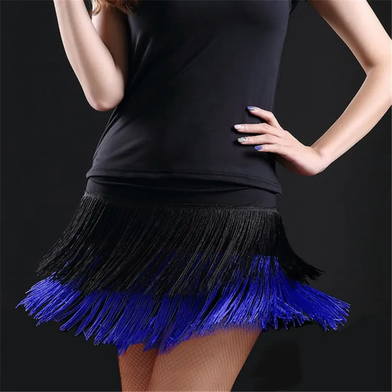 hot sale Woman New Fashion sexy Adult Lady dance dance skirt women's double tassel Latin dance skirt fringed skirts 8 colors