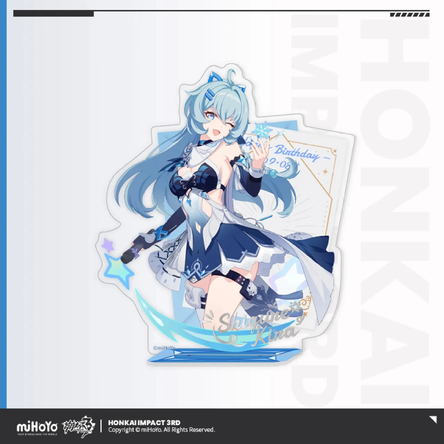 Anime Game Honkai Impact 3rd Cosplay Accessories Set Shigure Kira 2023 Birthday Gift Box Figure Badge Card Pendant Ticket Stand