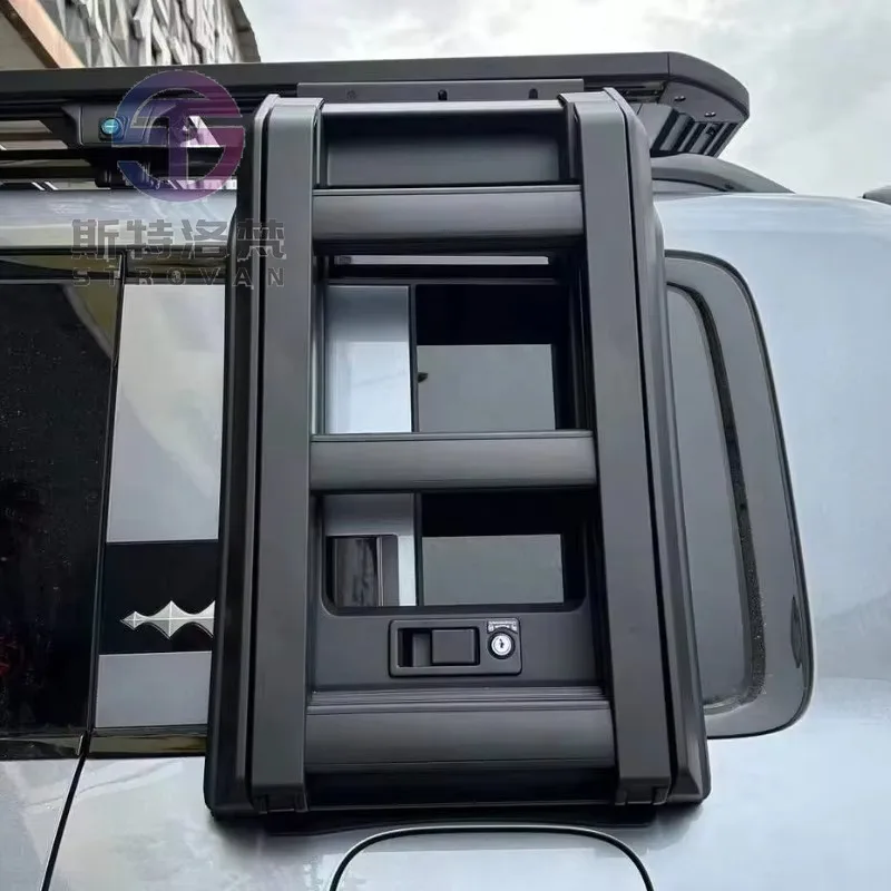 

STLF New Design High Quality Auto Body Kits Aluminum Guard Black Climb Bolt-On Upgrade Folding Ladder for BYD Leopard 5