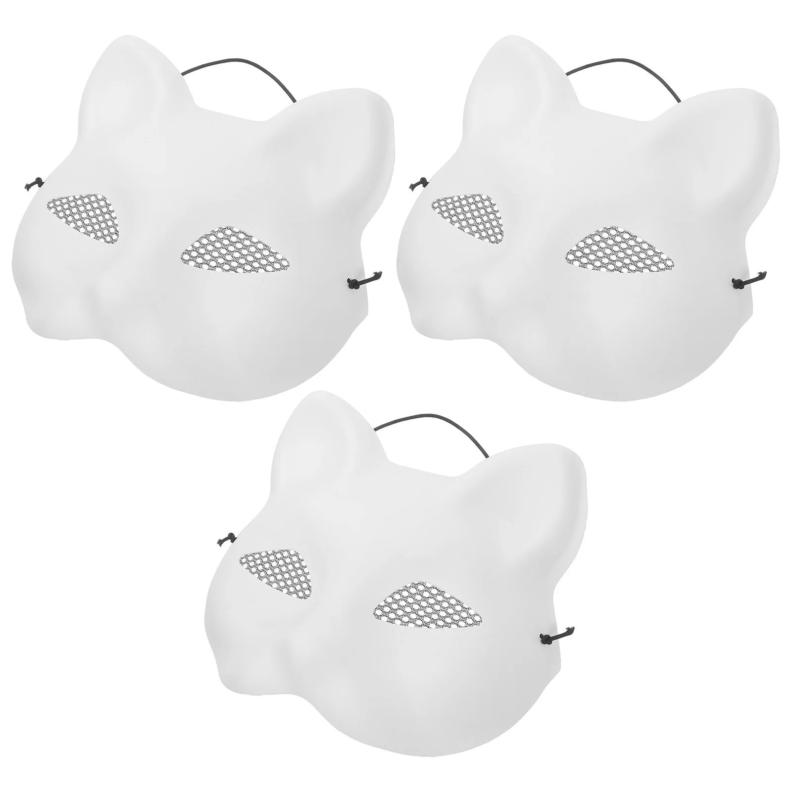 3 Pcs 페이스 마스크 빈 흰색 가장 무도회 액세서리 Diy Paintable 마스크 가장 무도회 파티 액세서리 공예 빈 코스프레 장난감