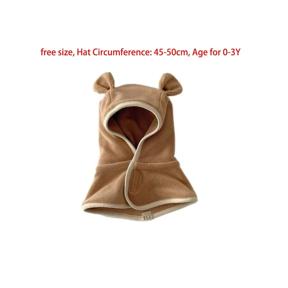 New Cute Animal Ears Hat Scarf Set Windproof Coldproof Balaclavas Polar Fleece Warm Pullover Hat