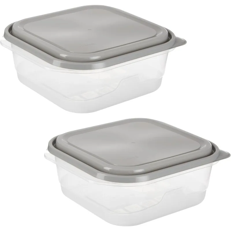 xtra Large Square Food Storage Container, 2 Pack, BPA Free