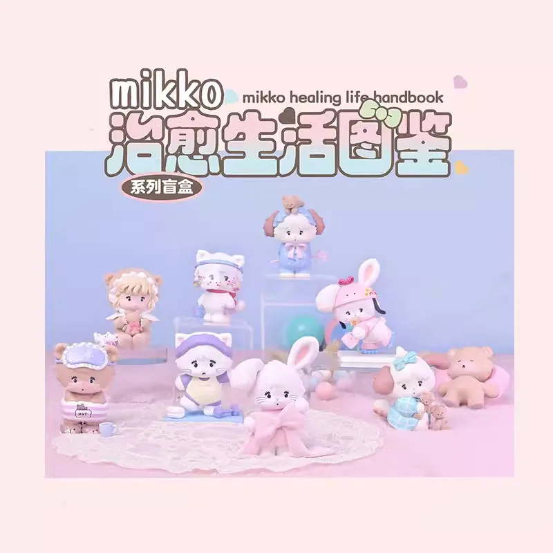 Mikko-caja ciega de la serie de manual de la vida curativa, muñeco de juguete de dibujos animados Kawaii de Anime Mikko, caja de escritorio creativa, regalos para niñas