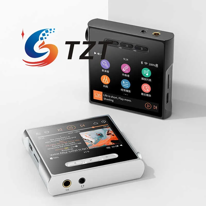 TZT Black/Silvery M1S Lossless Music Player Bidirectional Bluetooth Hardware Decoding DSD512 ES9038Q2M DAC 2xRT6863 AMP