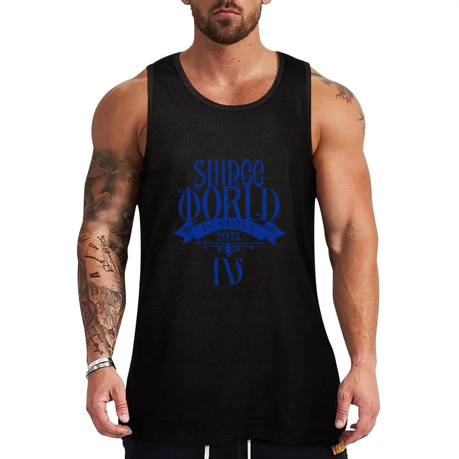 SHINEE WORLD JongHyun Blue Tank Top Moisture Wicking Tank Top Anti Sweat Workout Shirt
