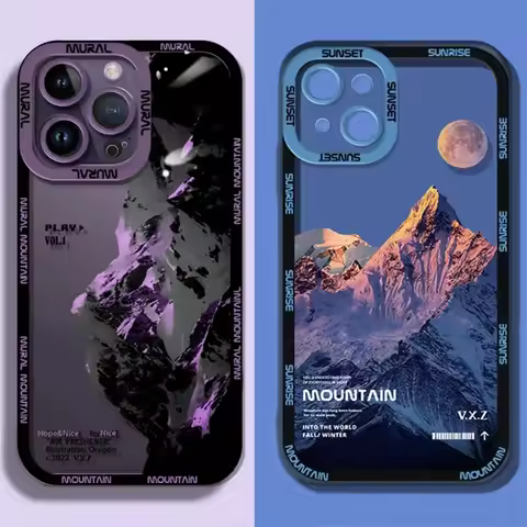 INS Natural Scenery Snow Mountain Phone Case For Samsung Galaxy S10 S20 S21 S22 S23 S24 FE Plus Ultra Note 20 Bumper Phone Cover