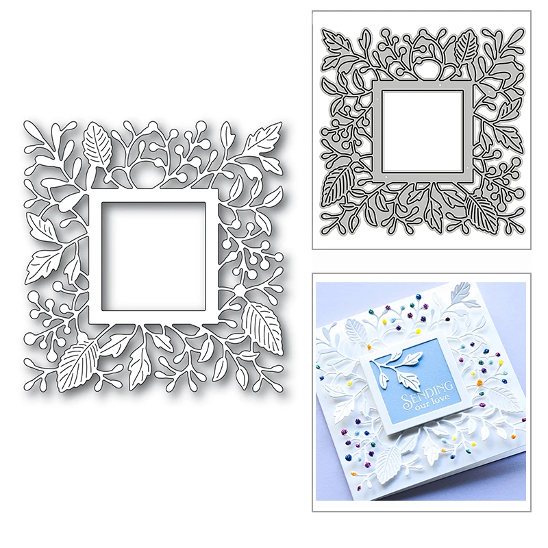 leaves frame Craft Dies Decor Metal Cutting Dies Scrapbooking stamps embossing paper Cards border template punch Stencils DIY