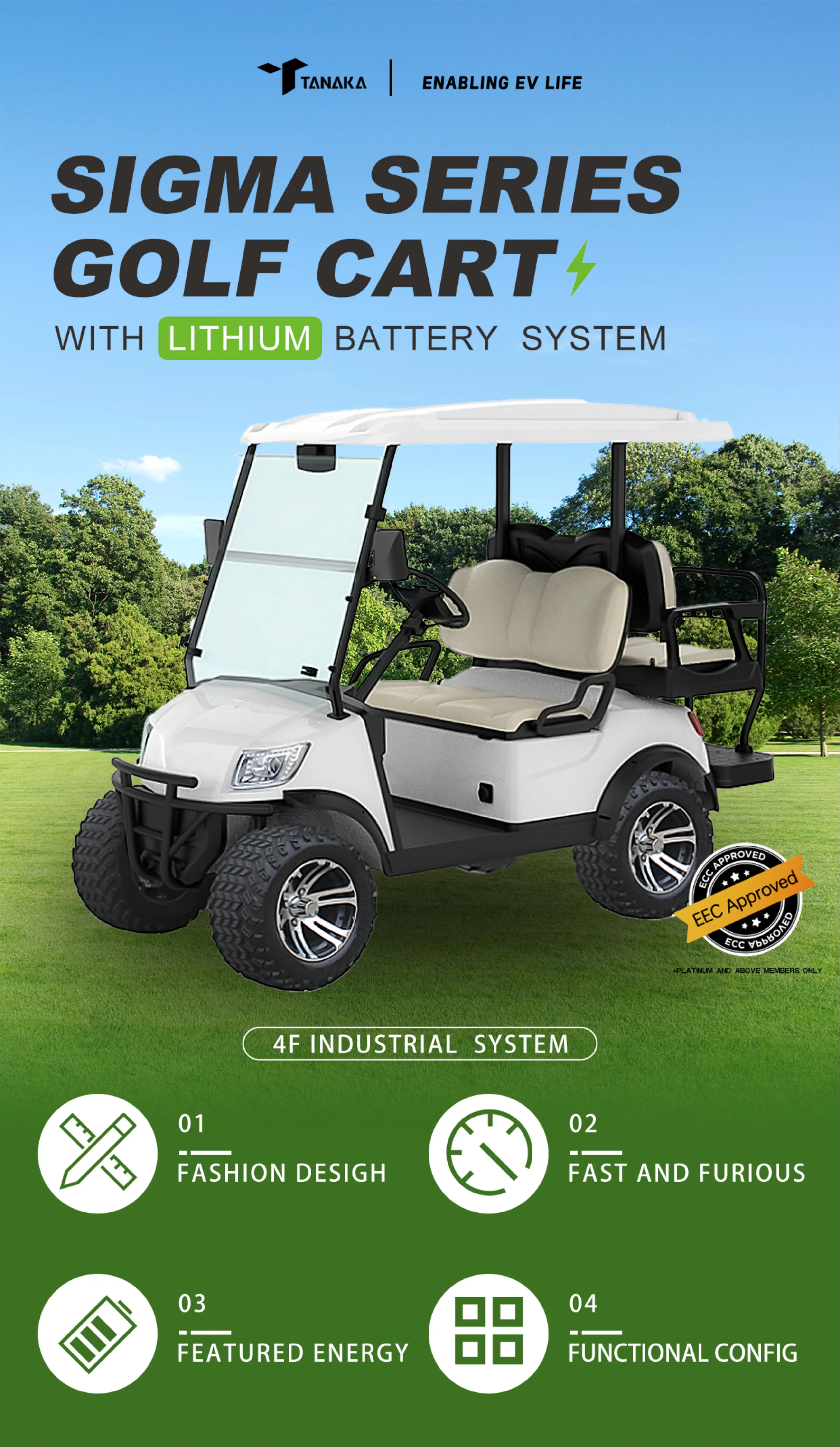 Carrello da golf elettrico a 2 posti omologato CEE più venduto Carrello da golf elettrico fuoristrada Buggy Club Car per golfisti e parti