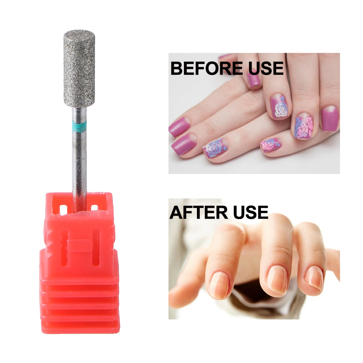 Ceramic Stone Burr Nail Drill Bit Cutter 3 Size Professional Manicure Electric Drills Accessory Random Color Dead Skin Removal