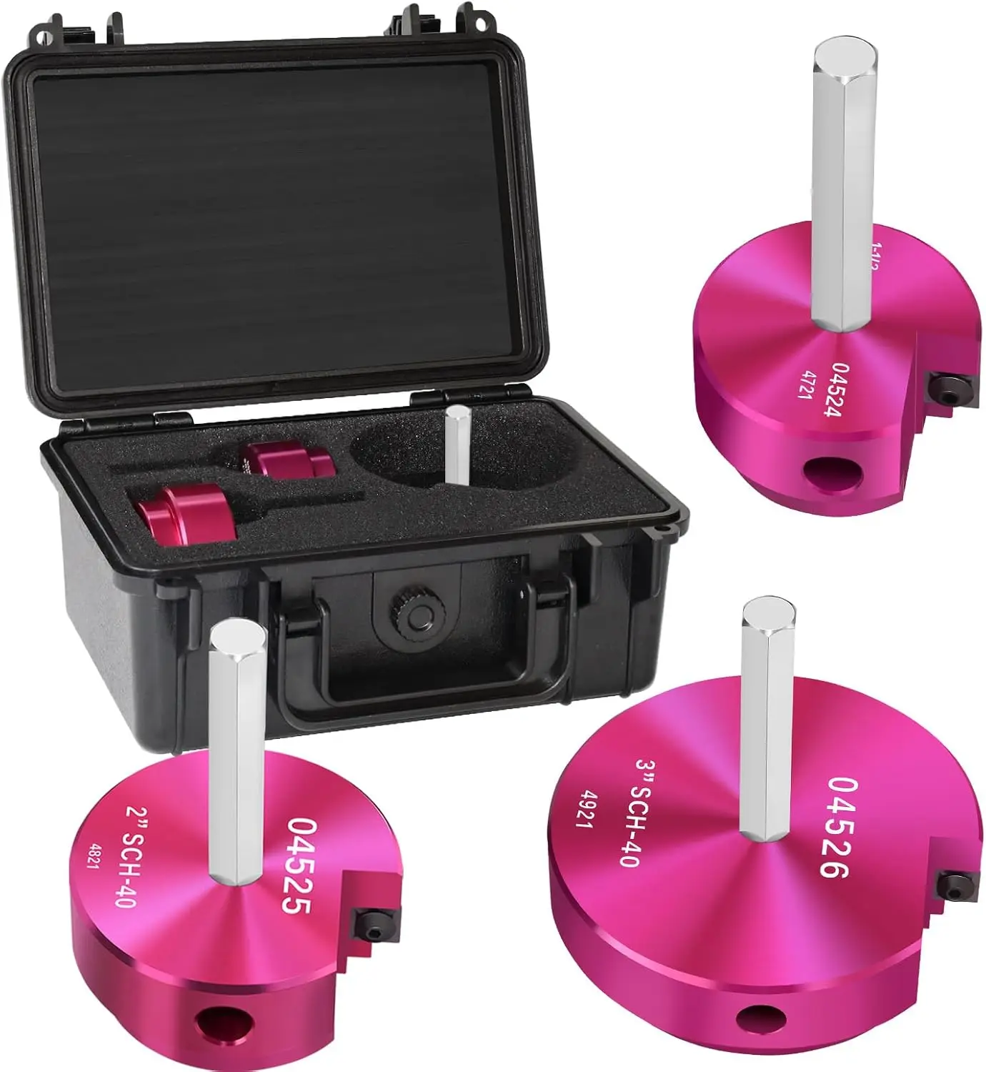 

3-Piece PVC Pipe Reamer Tool Kit for 1-1/2",2",3" Pipes, Fits 1/2" Drills and Sch.40 CPVC ABS Hub Fittings