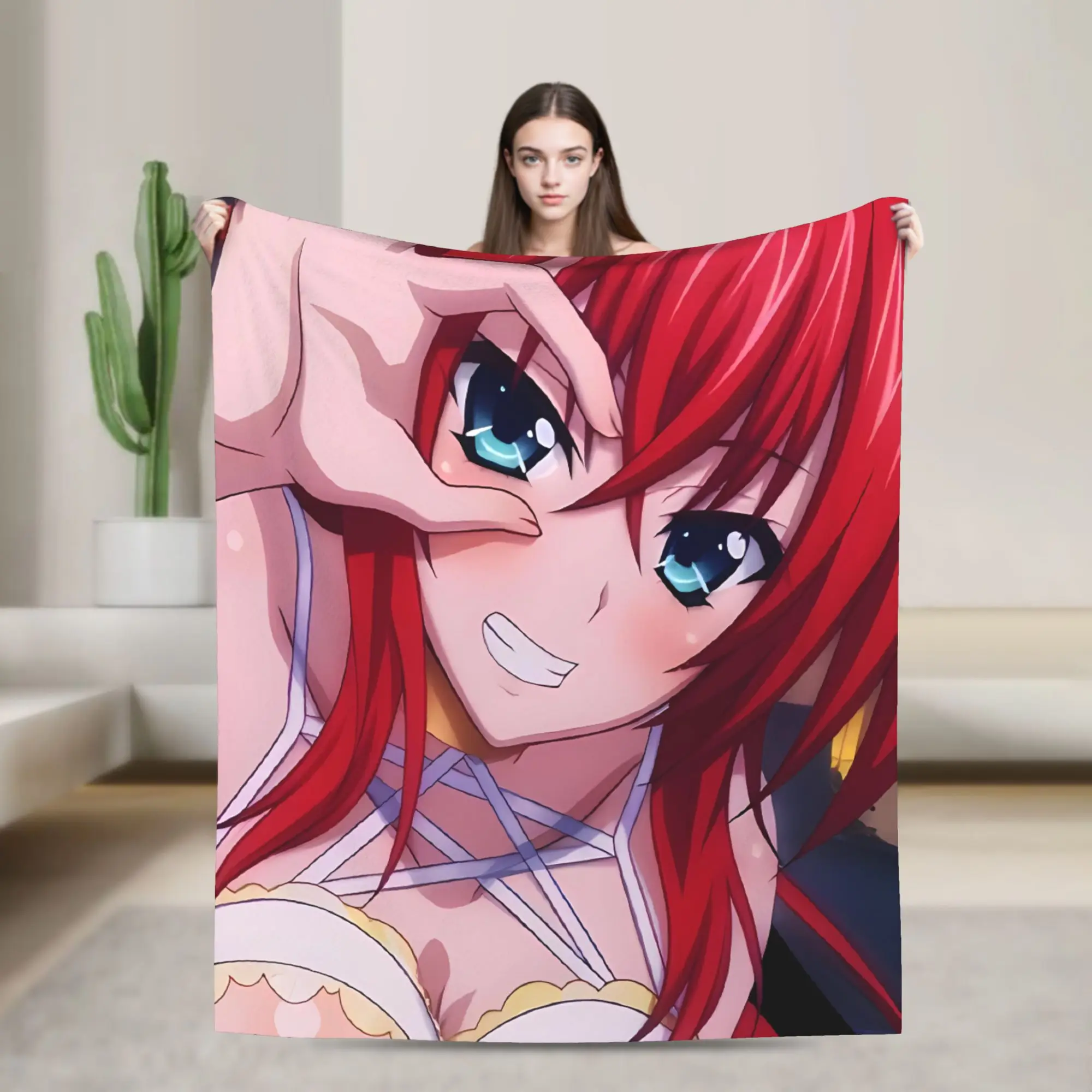 Rias grimory High School DxD Anime Warm Blanket Plush Bedding Throws Novelty Couch Chair Flannel Bedspread Sofa Bed Cover