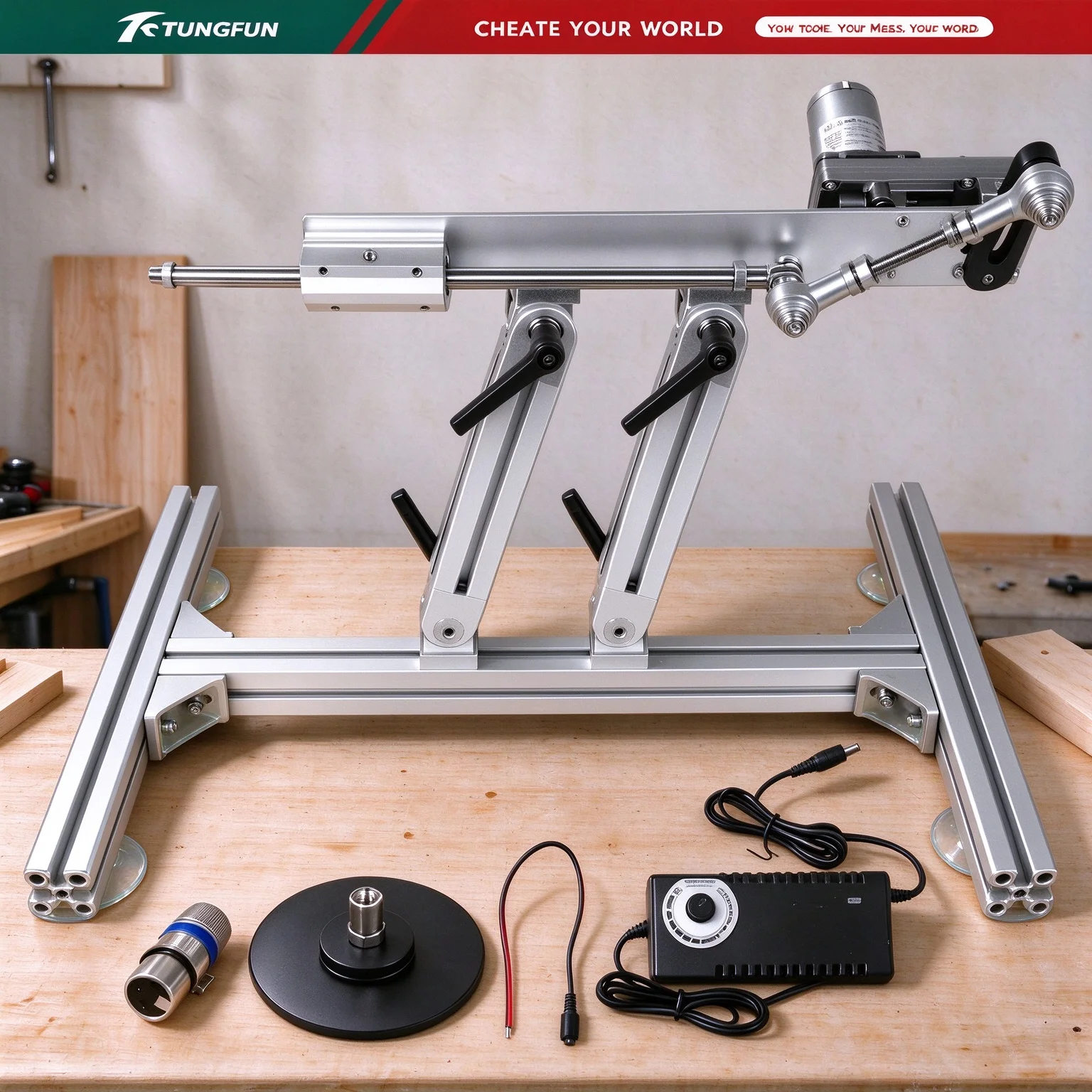 TUNGFULL Adjustable Reciprocating Linear Actuator 3-15cm Stroke DIY Motion Control Motor with Bracket for Automation
