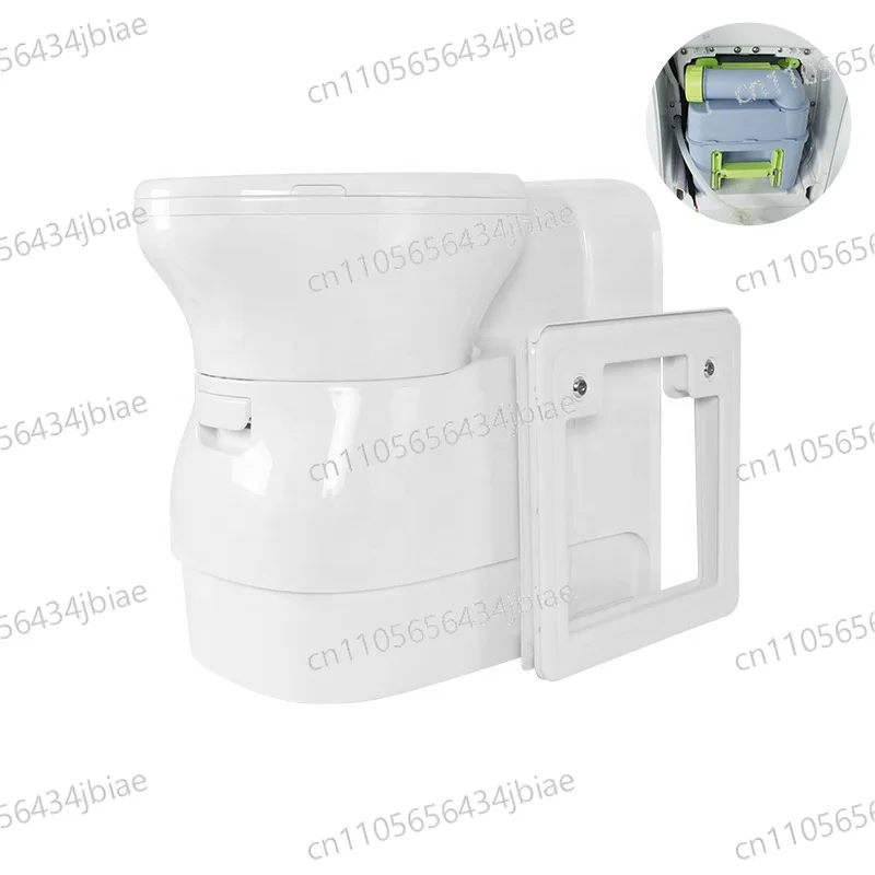 Electric Cassette Toilet for Camping Boating Marine  12V 22L RV Swivel Toilet with Hatch & Retractable Water Tank Portable
