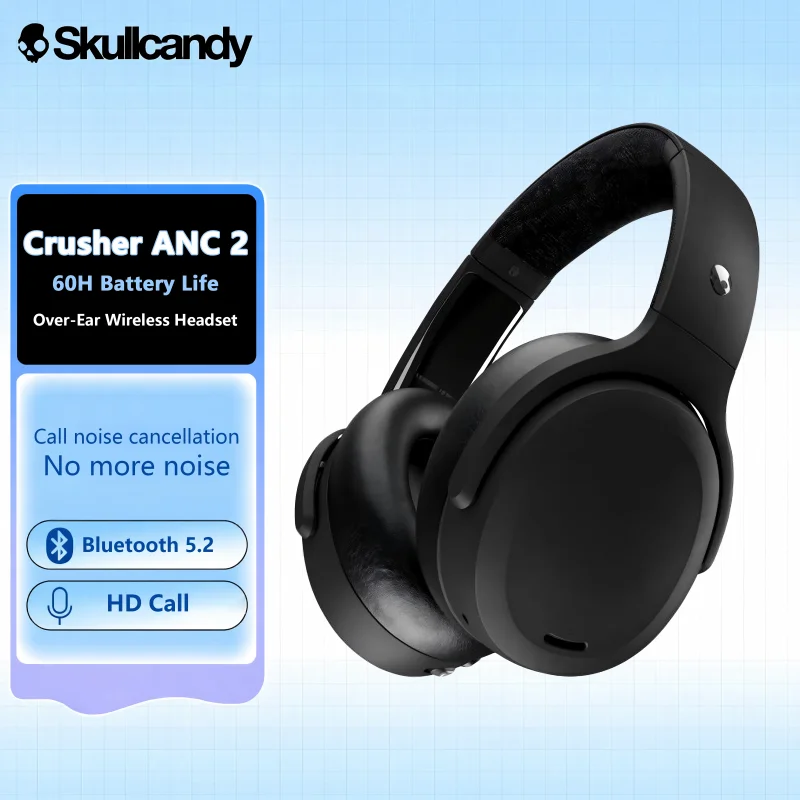 Auriculares Inalámbricos Skullcandy Crusher con Bluetooth 5.2, Auriculares Over-Ear con Llamadas HD, Cancelación de Ruido ANC, Audio Espacial