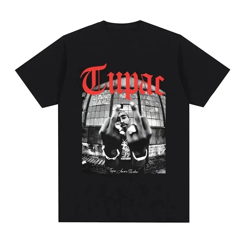 2024 Rapper Tupac 2pac Graphic T Shirt Men Casual Short Sleeve Hip Hop Streetwear High Quality Fashion Cotton Tshirt