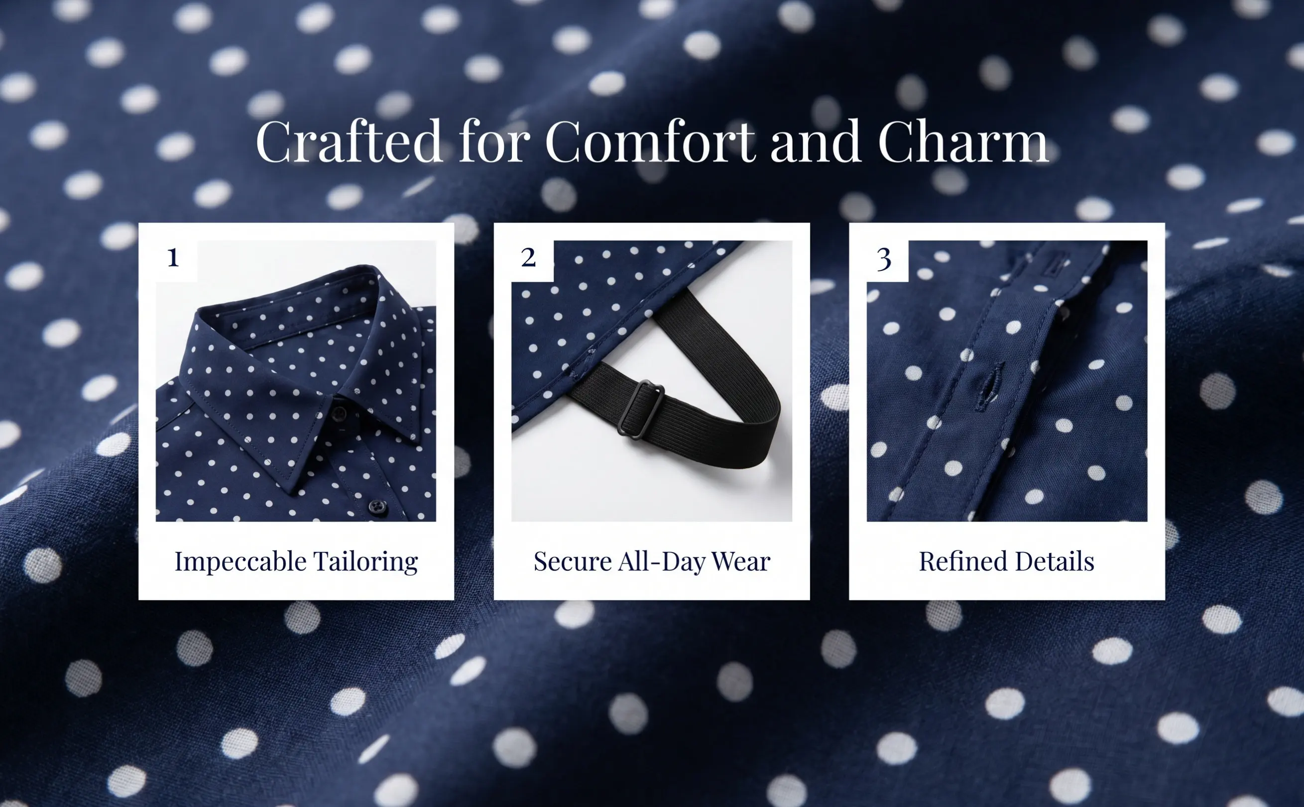 Wave Dot Fake Collar Detachable Half Shirt Insert Collar Lightweight Breathable Blouse Sweater Enhancer Elegant Charm