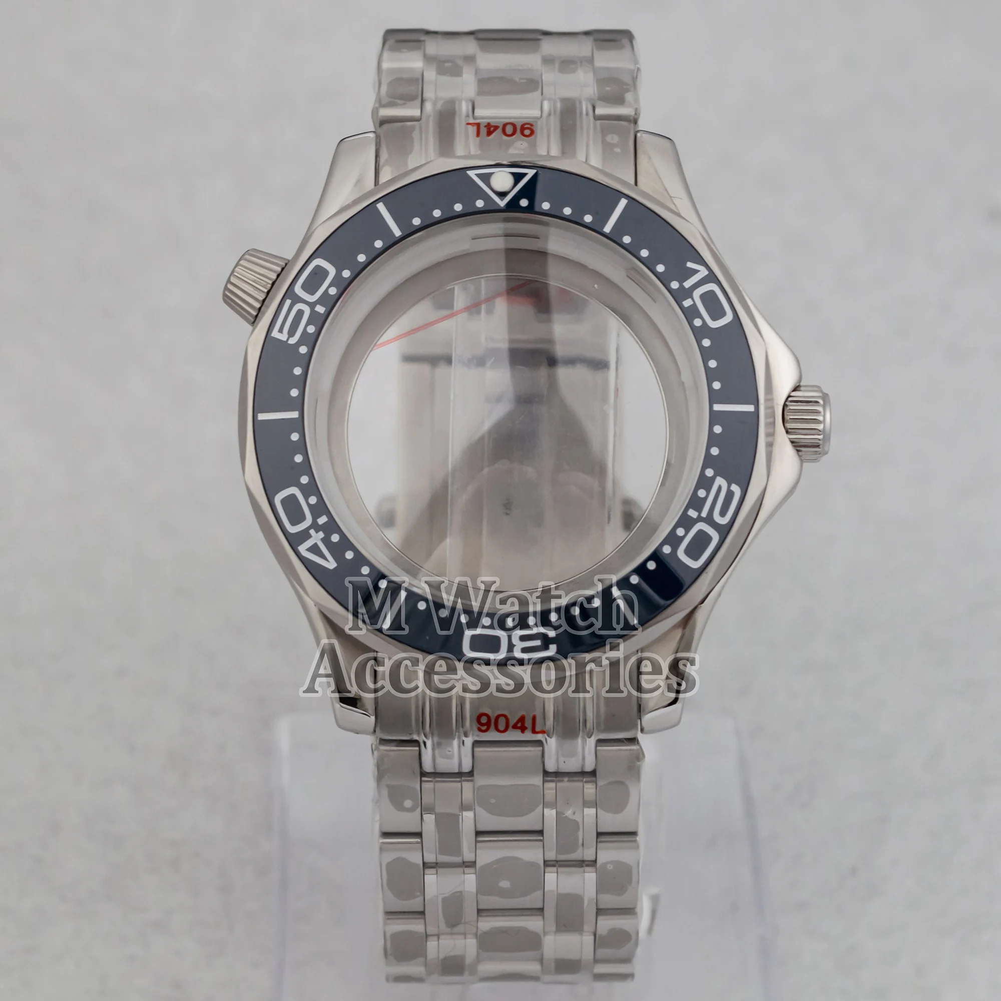 

41mm NH35 Case Blue/Black/Green Ceramic Bezel Solid Stainless Steel Bracelet for NH35 NH36 movement Seamaster 300 Men Watch Case