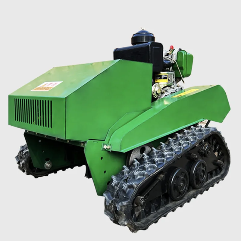 

8HP newest Remote control crawler grass breaker returning diesel self-propelled agricultural Lawn Mower Weeding machine